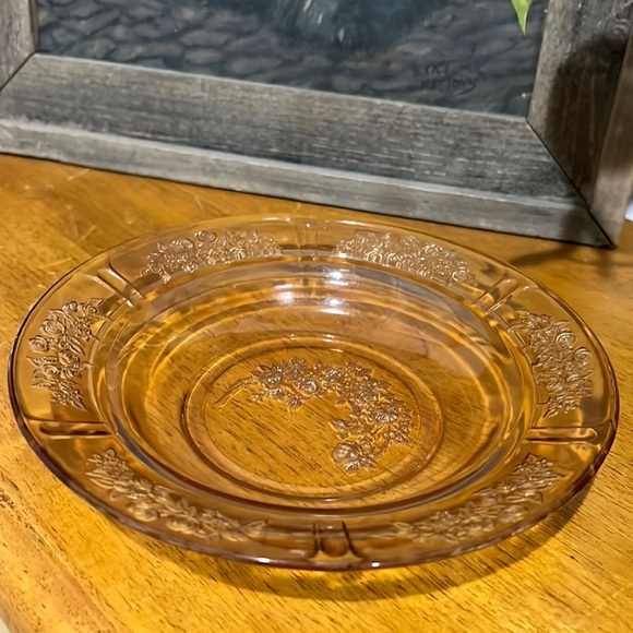 Vintage Federal Pink Depression Glass Sharon Cabbage Rose 7.5 Butter Dish no lid - Picture 1 of 5
